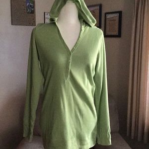 Hooded Henley..XL..fresh green